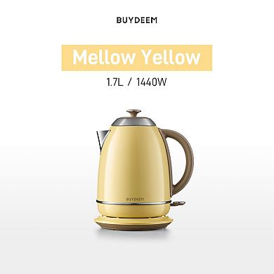 BUYDEEM K640N 1.7L Stainless Steel Electric Kettle, Auto Shut-Off, Boil Dry Protection, 1440W