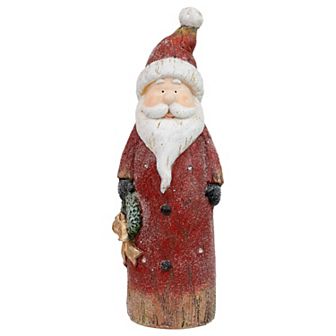 Sunnydaze Rustic Santa Indoor Pre-Lit LED Christmas Statue - 24 in