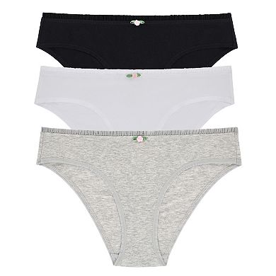 Juniors' SO® Cotton Spandex Ruffle Cheeky 3-Pack Panties SO61001P3