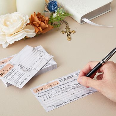 100x Marble Design Prayer Request And Church Visitor Card Set Double-sided, 3x5"