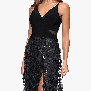 Women's X Evenings 3D Embroidered V-Neck Maxi Dress