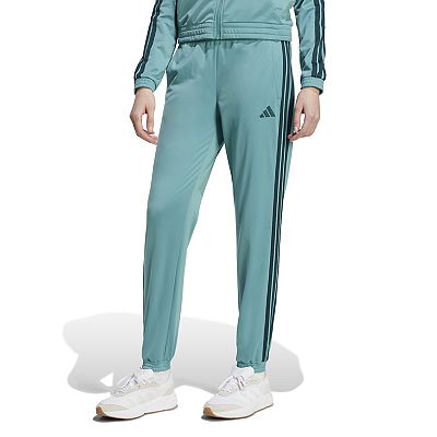 Women's adidas Iconic 3-Stripes Snap Track Pants, Size: Large, Powder Teal Ivy