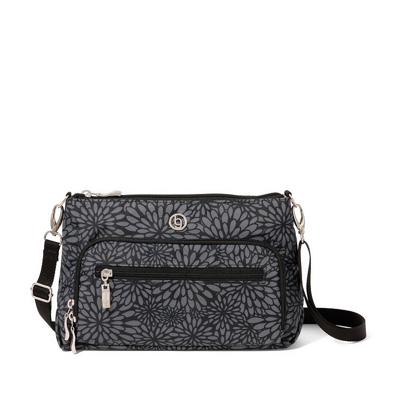 baggallini Terrain Crossbody Bag, Silver Floral