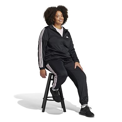 Plus Size adidas 3-Stripes Tricot Track Zip Up Jacket