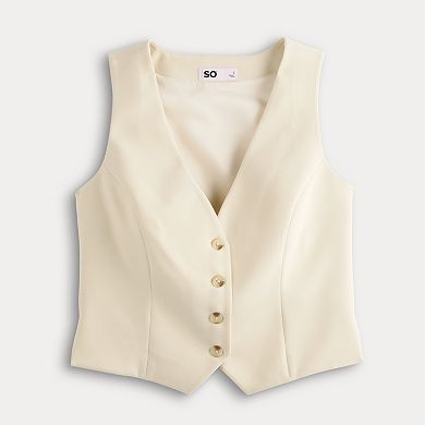 Juniors' SO® Boxy Sleeveless Vest