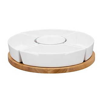 Mingle & Co. Lazy Susan with Divided Dishes
