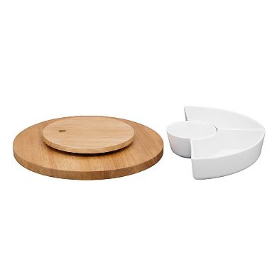 Mingle & Co. Lazy Susan with Divided Dishes