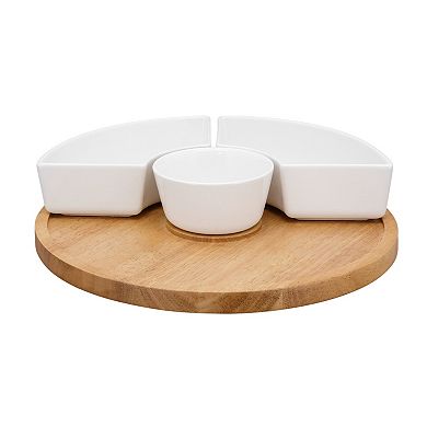 Mingle & Co. Lazy Susan with Divided Dishes