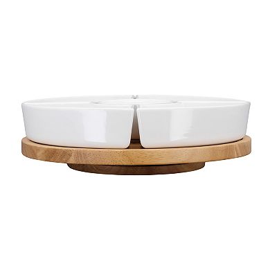 Mingle & Co. Lazy Susan with Divided Dishes