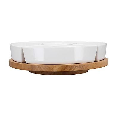Mingle & Co. Lazy Susan with Divided Dishes