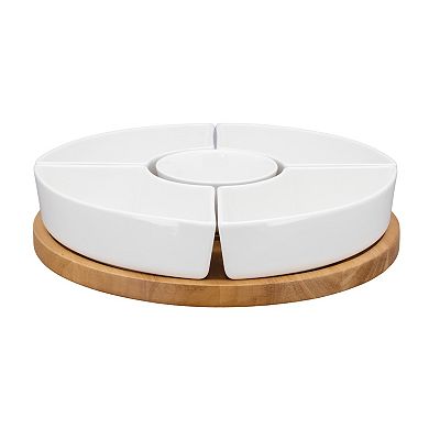 Mingle & Co. Lazy Susan with Divided Dishes