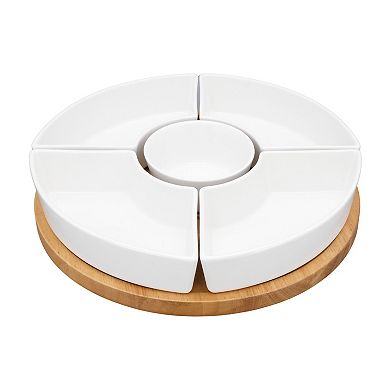 Mingle & Co. Lazy Susan with Divided Dishes