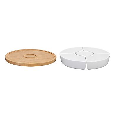 Mingle & Co. Lazy Susan with Divided Dishes