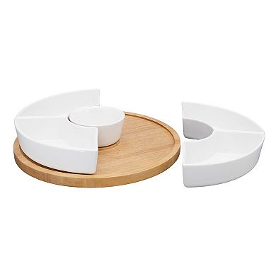 Mingle & Co. Lazy Susan with Divided Dishes