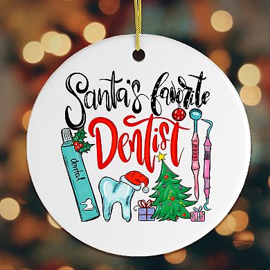 Santa’s Favorite Dentist Christmas Ornament