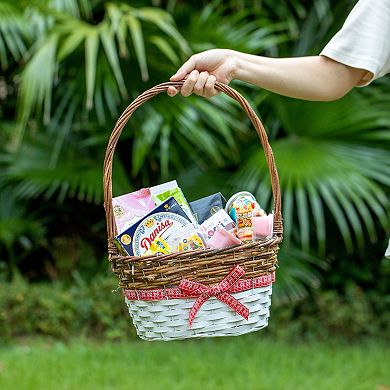 Wickerwise Set of 3 Rattan Woven Baskets with Handle and Plastic Lining, Sturdy and Stylish