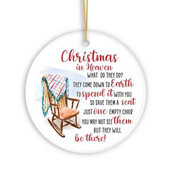 Empty Chair for a Loved One Lost Sentimental Ornament, Christmas in Heaven Quote