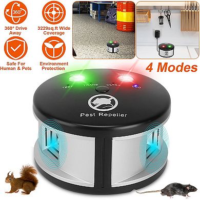 360° Ultrasonic Pest Repeller Plug-in Electronic Mouse Rat Insect Control Indoor Deterrent