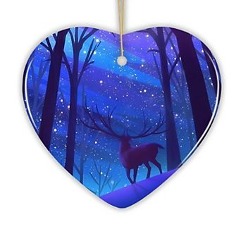 Magical Forest Winter Deer Christmas Ornament