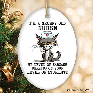 Grumpy Old Nurse Cat, Cute and Funny Christmas Gift