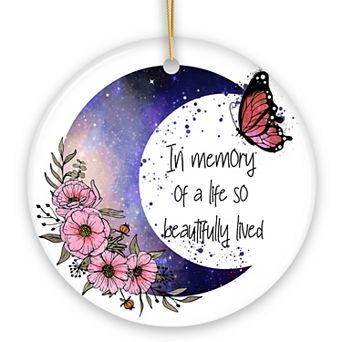 In a Memory of a Life so Beautifully Lived Quote Ornament, Christmas Memorial Gift