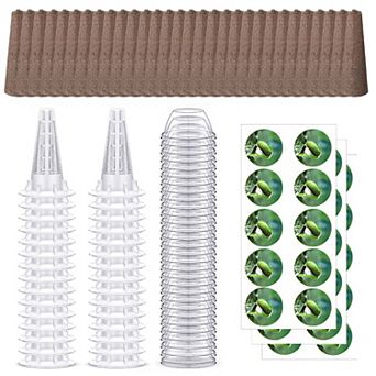 120 pc Hydroponic Seed Pod Kit with Baskets, Lids, Sponges & Stickers