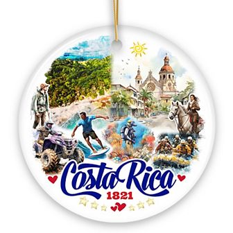 Marvelous Tropical Costa Rica Landmarks Ornament, Artistic Paradise Christmas Souvenir Version 1