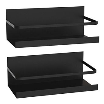 4 pc Magnetic Spice Rack with 8 Hooks Seasoning Storage Shelf for Fridge