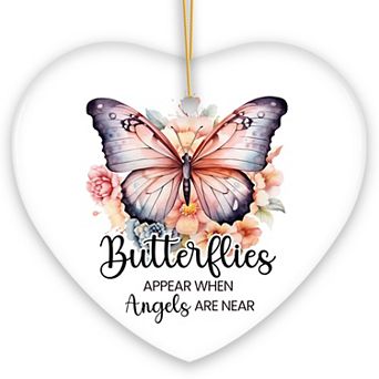 Watercolor Butterflies Appear Memorial Ornament, Wings of Remembrance Gift