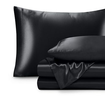 Bare Home Satin Luxury Solid Sheet Set