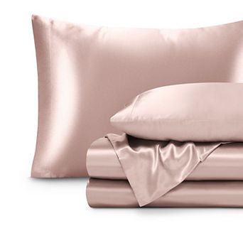 Bare Home Satin Luxury Solid Sheet Set