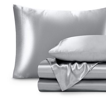 Bare Home Satin Luxury Solid Sheet Set