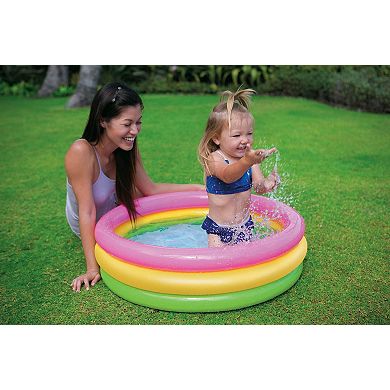 Intex 58924EP 34in x 10in Sunset Glow Soft Inflatable Baby Swimming Pool