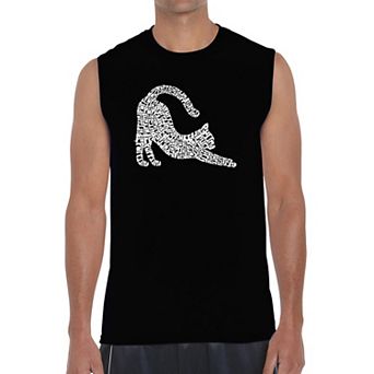 Stretching Cat - Men's Word Art Sleeveless T-shirt