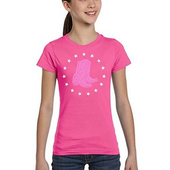 Cowgirl Boots - Girl's Word Art T-shirt