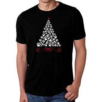 Paw Christmas Tree - Men's Premium Blend Word Art T-shirt