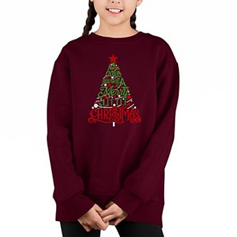Have Yourself A Merry Little Christmas - Girl's Word Art Crewneck Sweatshirt