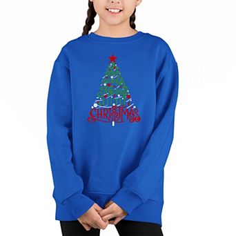 Have Yourself A Merry Little Christmas - Girl's Word Art Crewneck Sweatshirt