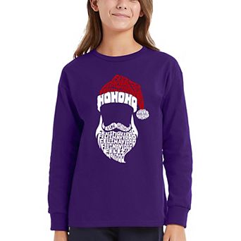 Feliz Navidad Santa Claus - Girl's Word Art Long Sleeve T-shirt