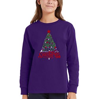 Have Yourself A Merry Little Christmas - Girl's Word Art Long Sleeve T-shirt