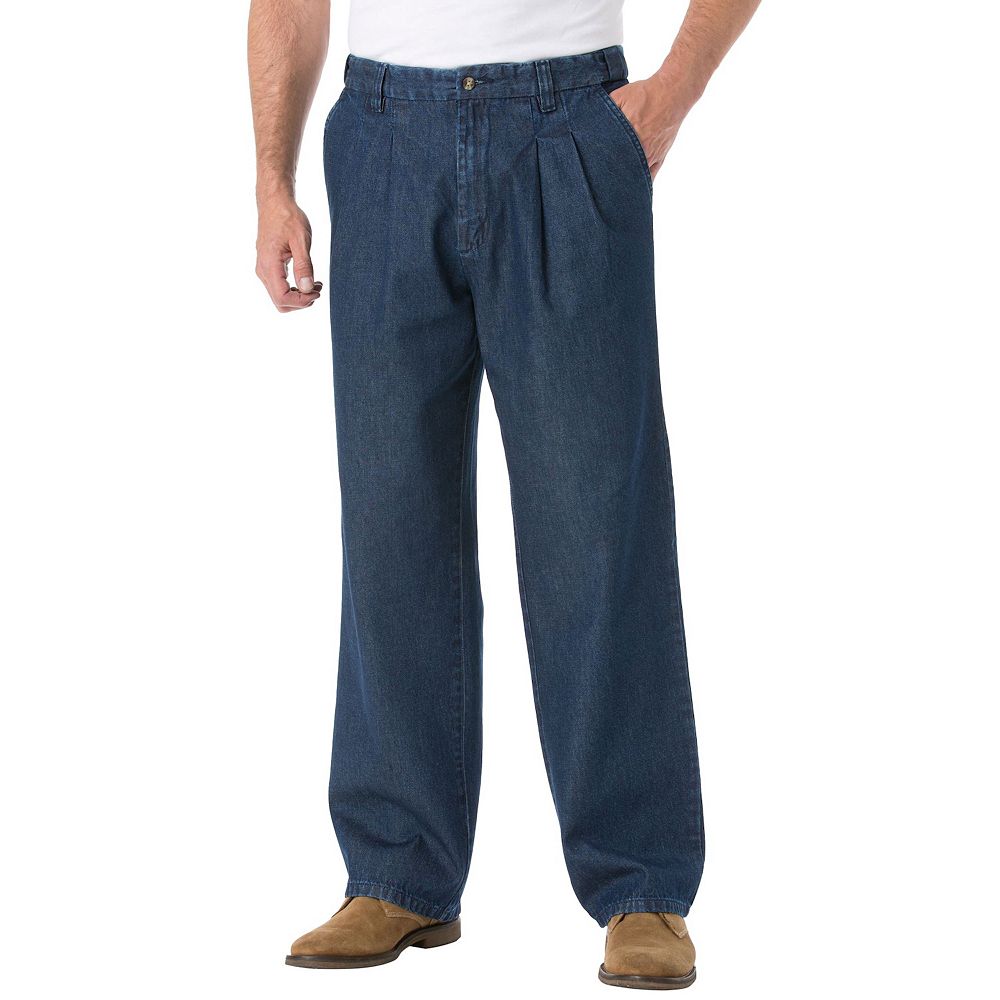 KingSize Men's Big & Tall Relaxed Fit Comfort Waist Pleat-Front