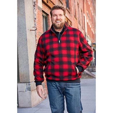 KingSize Men's Big & Tall Quarter Zip Fleece Sweater