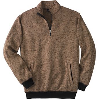 KingSize Men's Big & Tall Quarter Zip Fleece Sweater