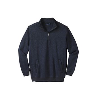 KingSize Men's Big & Tall Quarter Zip Fleece Sweater