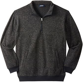 KingSize Men's Big & Tall Quarter Zip Fleece Sweater