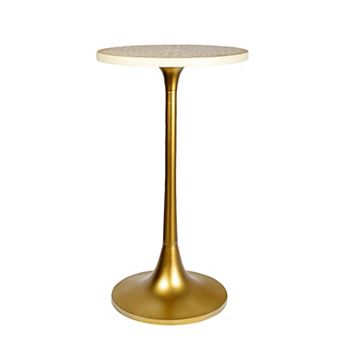 Nysha Modern Bohemian Metal/Resin Inlay Top End Table