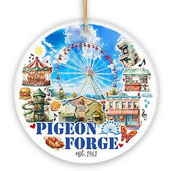 Charming Pigeon Forge Tennessee Artistic Handmade Ornament, Souvenir and Gatlinburg Christmas Decor