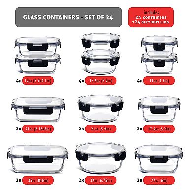 Eatex 24 PC Glass Storage Container
