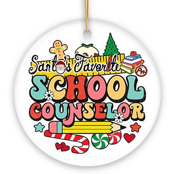 Santa’s Favorite School Counselor Handcrafted Christmas Ornament, Guidance Counselor Gift