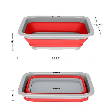 Wakeman Outdoors Plastic Collapsible Caddy, Red